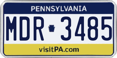 PA license plate MDR3485