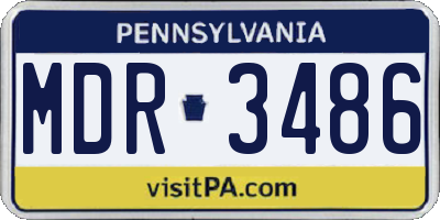 PA license plate MDR3486