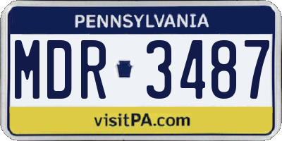 PA license plate MDR3487