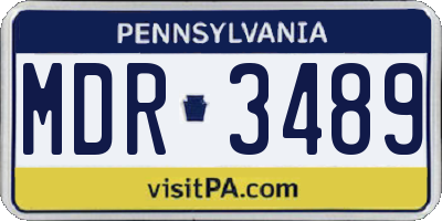PA license plate MDR3489