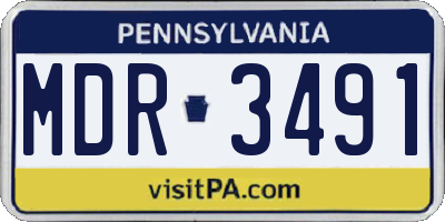 PA license plate MDR3491