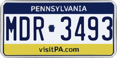 PA license plate MDR3493