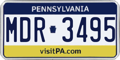 PA license plate MDR3495
