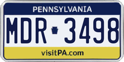PA license plate MDR3498
