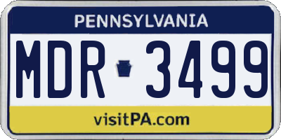 PA license plate MDR3499