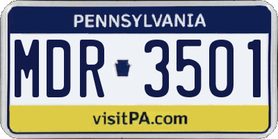 PA license plate MDR3501