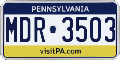 PA license plate MDR3503