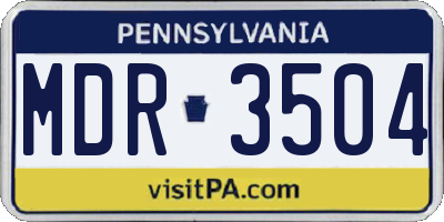 PA license plate MDR3504