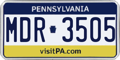 PA license plate MDR3505