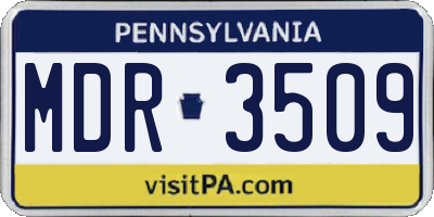 PA license plate MDR3509