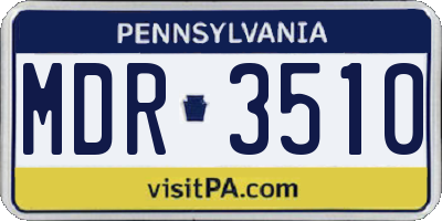 PA license plate MDR3510