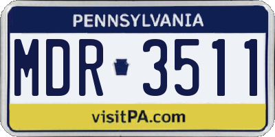 PA license plate MDR3511