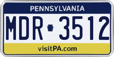 PA license plate MDR3512