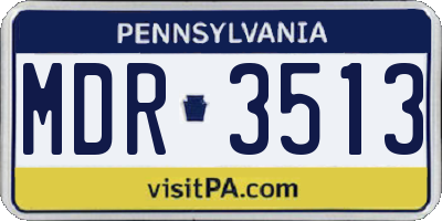 PA license plate MDR3513
