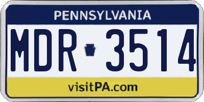 PA license plate MDR3514