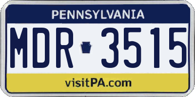 PA license plate MDR3515