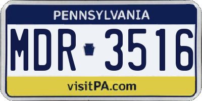 PA license plate MDR3516