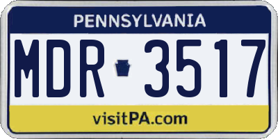 PA license plate MDR3517