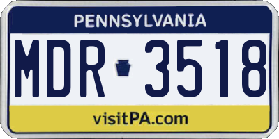 PA license plate MDR3518