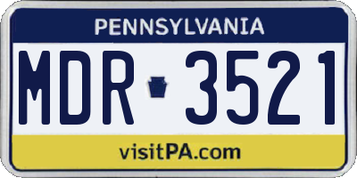 PA license plate MDR3521