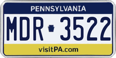 PA license plate MDR3522