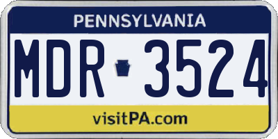 PA license plate MDR3524