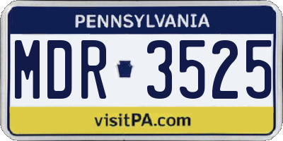 PA license plate MDR3525
