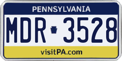 PA license plate MDR3528
