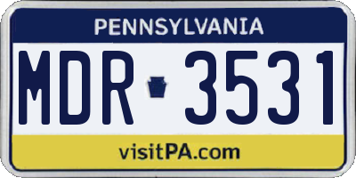 PA license plate MDR3531