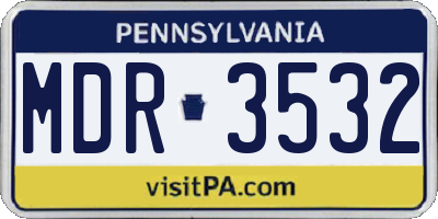 PA license plate MDR3532