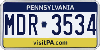PA license plate MDR3534