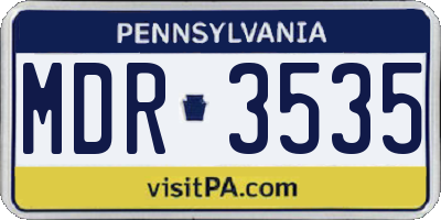 PA license plate MDR3535