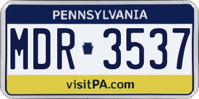 PA license plate MDR3537