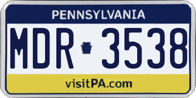 PA license plate MDR3538