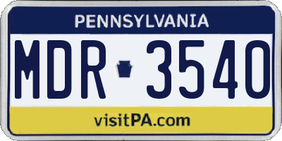 PA license plate MDR3540
