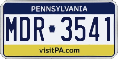 PA license plate MDR3541