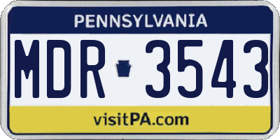 PA license plate MDR3543