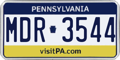 PA license plate MDR3544