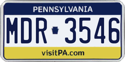 PA license plate MDR3546