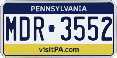 PA license plate MDR3552