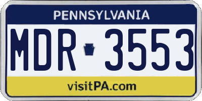 PA license plate MDR3553