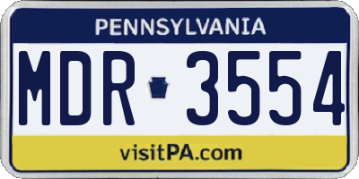 PA license plate MDR3554