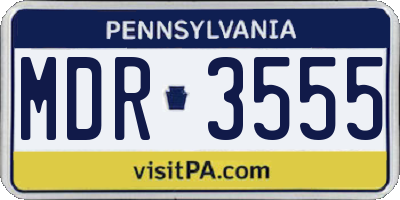 PA license plate MDR3555