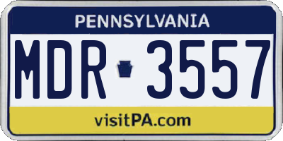 PA license plate MDR3557