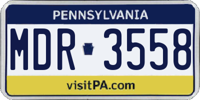 PA license plate MDR3558