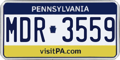 PA license plate MDR3559