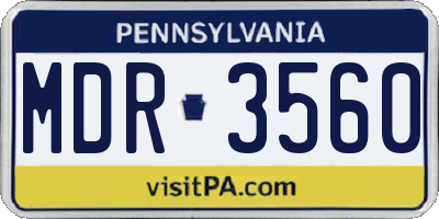 PA license plate MDR3560