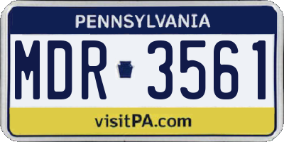 PA license plate MDR3561