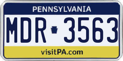 PA license plate MDR3563