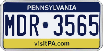 PA license plate MDR3565